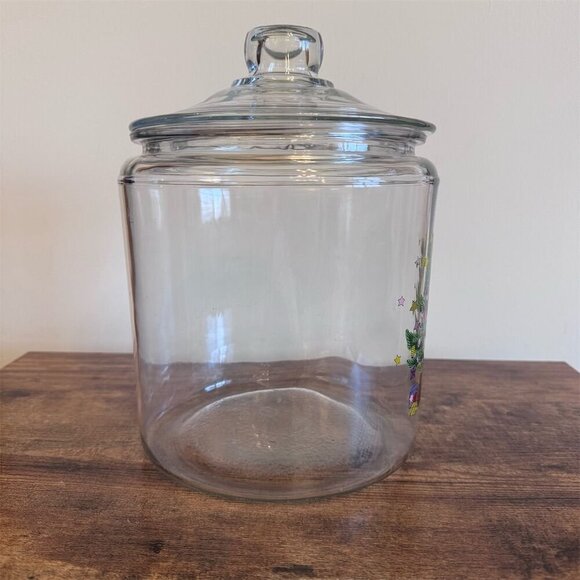 Vintage Glass Christmas Tree Candy Jar Ornament 10" Clear - Picture 2 of 7